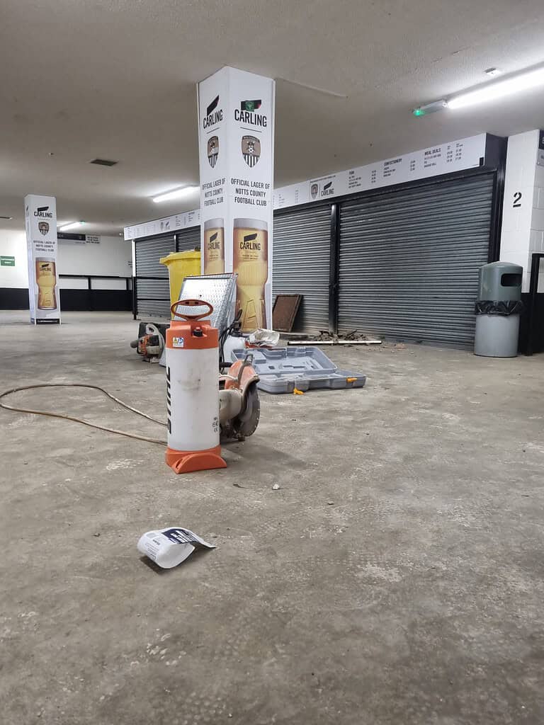 Drain 2 Drain Ltd: Commercial drainage repair at Nottingham football stadium.