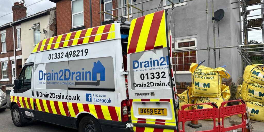 Drain 2 Drain CCTV van at a property for drain survey.